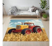 Sshjfeu Paillasson Interieur Entree 50 x 80 cm, Tapis Tracteur Country Ferme Lavable Antidérapant, Tapis Rustique Naturel Bucolique À Poils Court, Doux, pour l'entrée, la Porte d'entrée