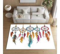 Sshjfeu Paillasson Interieur Entree 60 x 90 cm, Tapis Bohême Attrape Rêves Lavable Antidérapant, Tapis Boho Exotique Indien À Poils Court, Doux, pour l'entrée, la Porte d'entrée