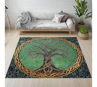 Sshjfeu Paillasson Interieur Entree 60 x 90 cm, Tapis Boho Arbre de Vie Exotique Lavable Antidérapant, Tapis Bohême Rétro Mystérieux À Poils Court, Doux, pour l'entrée, la Porte d'entrée