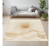 Sshjfeu Paillasson Interieur Entree 60 x 90 cm, Tapis Boho Soleil Minimaliste Lavable Antidérapant, Tapis Ligne Simple Art Abstrait À Poils Court, Doux, pour l'entrée, la Porte d'entrée