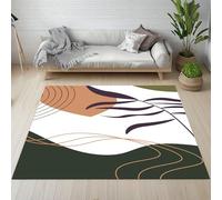 Sshjfeu Paillasson Interieur Entree 60 x 90 cm, Tapis Minimaliste Moderne Médiéval Lavable Antidérapant, Tapis Simple Ligne Feuilles À Poils Court, Doux, pour l'entrée, la Porte d'entrée