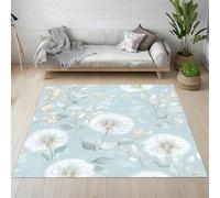 Sshjfeu Paillasson Interieur Entree 60 x 90 cm, Tapis Pissenlit Floral Botanique Lavable Antidérapant, Tapis Plantes Sauvages Naturel À Poils Court, Doux, pour l'entrée, la Porte d'entrée