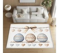Sshjfeu Paillasson Interieur Entree 60 x 90 cm, Tapis Œufs de Pâques Lavable Antidérapant, Tapis Nœud Papillon Amour À Poils Court, Doux, pour l'entrée, la Porte d'entrée