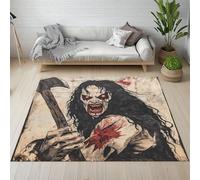 Sshjfeu Paillasson Interieur Entree 60 x 90 cm, Tapis Vampire Horreur Lavable Antidérapant, Tapis Halloween Milieu du Siècle À Poils Court, Doux, pour l'entrée, la Porte d'entrée