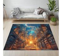 Sshjfeu Paillasson Interieur Entree 80 x 120 cm, Tapis Bibliothèque Fantaisie Château Lavable Antidérapant, Tapis Architecture Européenne À Poils Court, Doux, pour l'entrée, la Porte d'entrée