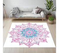 Sshjfeu Paillasson Interieur Entree 80 x 120 cm, Tapis Bohême Ethnique Mandala Colorées Lavable Antidérapant, Tapis Boho Ethnique À Poils Court, Doux, pour l'entrée, la Porte d'entrée