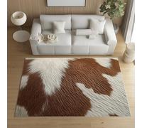 Sshjfeu Paillasson Interieur Entree 80 x 120 cm, Tapis Cuir de Vache Peau de Vache Lavable Antidérapant, Tapis Animaux de la Ferme À Poils Court, Doux, pour l'entrée, la Porte d'entrée