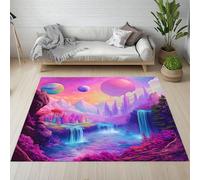 Sshjfeu Paillasson Interieur Entree 80 x 120 cm, Tapis Fantaisie Univers Planète Lavable Antidérapant, Tapis Paysage Naturel Rêves À Poils Court, Doux, pour l'entrée, la Porte d'entrée