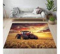 Sshjfeu Paillasson Interieur Entree 80 x 120 cm, Tapis Ferme Country Tracteur Lavable Antidérapant, Tapis Bucolique Naturel Rustique À Poils Court, Doux, pour l'entrée, la Porte d'entrée