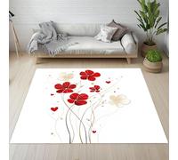 Sshjfeu Paillasson Interieur Entree 80 x 120 cm, Tapis Fleurs Fleurie Floral Plantes Lavable Antidérapant, Tapis Printemps Naturel Rural À Poils Court, Doux, pour l'entrée, la Porte d'entrée