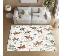 Sshjfeu Paillasson Interieur Entree 80 x 120 cm, Tapis Western Cowboy Wild West Lavable Antidérapant, Tapis Rural Ferme Amérindien À Poils Court, Doux, pour l'entrée, la Porte d'entrée