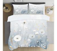 Sshjfeu Parure de Lit Pissenlit Naturel Plantes pour Enfant, Housse de Couette Réversible 90x190 Rural Plantes 1 Personne avec 2 Taie d'oreiller 65x65 cm, Ensemble de Literie Doux