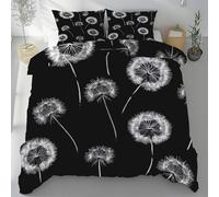 Sshjfeu Parure de Lit Pissenlit Plante pour Enfant, Housse de Couette Réversible 90x190 Rustique Naturel 1 Personne avec 2 Taie d'oreiller 65x65 cm, Ensemble de Literie Doux