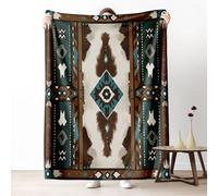 Sshjfeu Plaid Aztèque Navajo Style Ethnique, Couverture Polaire Flanelle Moelleuse, Amérindien Sud Ouest Indien Couverture Lit Jeté de Canapé, Légère et Doux, pour Cadeau Enfant Ado, 130x170