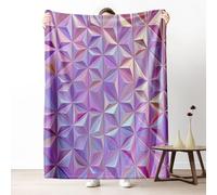 Sshjfeu Plaid Géométrique Losange Triangle, Couverture Polaire Moelleuse Flanelle, Violet Colorées Moderne Couverture Lit Jeté de Canapé, Légère et Doux, pour Cadeau Enfant Ado, 130x170 cm