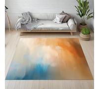 Sshjfeu Tapis Art Abstrait Moderne Simple pour Salon Chambre 120 x 170 cm, Tapis Dégradé Coups de Pinceau à Poils Courts, À Poil Ras, Doux Antidérapant, Lavable en Machine, Décoration Intérieur