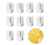 SSHUIKKAI Lot de 10 crochets à rideaux autocollants - Petits crochets adhésifs pour tringles à rideaux - Pour tringles à rideaux, tringles à rideaux (blanc)