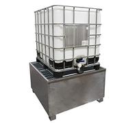 SSI Cuve de rétention en acier galvanisé pour 1 IBC 1000 litres
