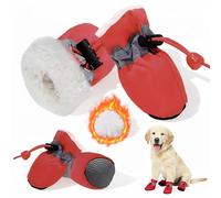 SSIMIDAPT 4PCS Chaussures pour Chien, Bottes Chien avec Sangles Réfléchissantes, Chaussettes Antidérapantes, Bottes de Protection pour Chien pour Petits, Moyens et Grands Chiens