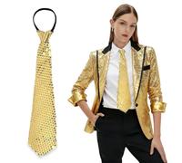SSIMIDAPT Cravate à Paillettes pour Homme, Cravate Paillettes, Cravates Brillante, Cravates Sequins avec Élastique Brillante, pour Carnaval Disco Fête Spectacle