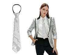 SSIMIDAPT Cravate à Paillettes pour Homme, Cravate Paillettes, Cravates Brillante, Cravates Sequins avec Élastique Brillante, pour Carnaval Disco Fête Spectacle