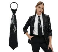 SSIMIDAPT Cravate à Paillettes pour Homme, Cravate Paillettes, Cravates Brillante, Cravates Sequins avec Élastique Brillante, pour Carnaval Disco Fête Spectacle