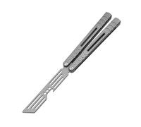 SSIMOO Couteau d'entraînement papillon, roulement EDC manche en aluminium, outils multifonctions portables d'extérieur (Color : Premium Silver, Size : 1pcs)