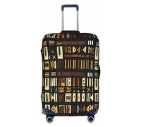 SSIMOO Housse de bagage élégante avec motif Lotu asiatique, expérience de style et de fonctionnalité, parfait compagnon de voyage, Tissu de boue africain tribal, X-Large