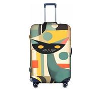 SSIMOO Housse de bagage élégante avec motif papillon violet prune, expérience de style et fonctionnalité, parfait compagnon de voyage, Chat d'art moderne du milieu du siècle, Small