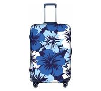 SSIMOO Housse de bagage élégante avec motif Père Noël et dessin animé, expérience de style et fonctionnalité, parfait compagnon de voyage, Hibiscus bleu, Large