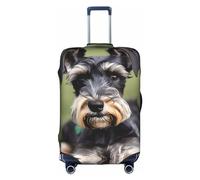 SSIMOO Housse de bagage élégante en forme de vache à pois noirs et blancs, expérience de style et fonctionnalité, parfait compagnon de voyage, Adorable Schnauzer, Medium
