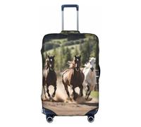 SSIMOO Housse de bagage élégante en forme de vache laitière de dessin animé, expérience de style et fonctionnalité, parfait compagnon de voyage, Trois chevaux de course, Medium