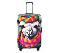 SSIMOO Housse de bagage élégante lama dans une écharpe, expérience de style et de fonctionnalité, parfait compagnon de voyage, Lama In A Scarf, X-Large
