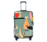 SSIMOO Housse de bagage élégante lama dans une écharpe, expérience de style et de fonctionnalité, parfait compagnon de voyage, Chats d'art moderne du milieu du siècle, X-Large