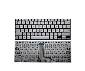 SSIMOO Nouveau Clavier Non rétroéclairé Compatible for ASUS Vivobook 14 X412 X412F X412FA X412U V4000D V4000U X409 A409M R424 V4000 V4000F Y406 Y406F Kindly (Color : Silver)