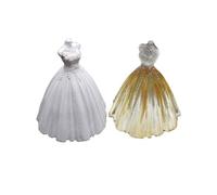 SSIMOO Robe de Princesse 3D en Silicone, Moule à Bonbons, Fondant au Chocolat, Robe de mariée, Moule en résine, Outils de Cuisson de gâteaux, Moule à Bougie à Savon, Bricolage en Gypse