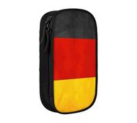 SSIMOO Sac de rangement en tissu Oxford avec motif drapeau de l'Allemagne - Trousse à crayons avec fermeture éclair, idéale pour les voyages
