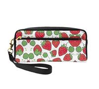 SSIMOO Trousse de maquillage portable avec imprimé beignets, parfait compagnon de voyage, conçu pour de multiples utilisations, Motif fraise, One Size
