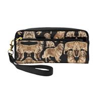 SSIMOO Trousse de maquillage portable avec imprimé nid d'abeille, parfait compagnon de voyage, conçu pour de multiples utilisations, Golden Retrievers, One Size