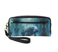 SSIMOO Trousse de maquillage portable avec imprimé planète univers, parfait compagnon de voyage, conçu pour de multiples utilisations, Manatee Animals2, One Size