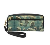 SSIMOO Trousse de maquillage portable avec imprimé planète univers, parfait compagnon de voyage, conçu pour de multiples utilisations, Manatee Animals1, One Size