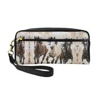SSIMOO Trousse de maquillage portable avec imprimé planète univers, parfait compagnon de voyage, conçu pour de multiples utilisations, Chevaux Running Art, One Size