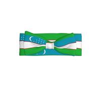 SSIULUS Bandeau avec nœud en polyester doux avec motif de nœud en forme de drapeau de la République d'Ouzbékistan, extensible et confortable