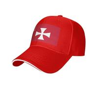 SSIULUS Casquette drapeau des îles Wallis et Futuna - Casquette de camionneur avec snapback - Parfaite pour l'été, le golf, Rouge, taille unique