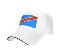 SSIULUS Casquette drapeau du Congo, camionneur, casquette de baseball avec snapback, parfaite pour l'été, le golf, blanc, taille unique