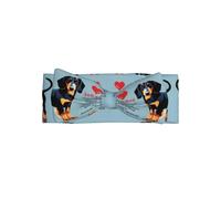 SSIULUS Serre-tête avec nœud en polyester doux avec motif de nœud « I Love My Dog » - Extensible et confortable