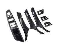 SSJDKHJ Accoudoir Porte Intérieure pour Série 5 F10 F11 520i 523i 525i 528i 535i Panneau Commutateur Fenêtre Ensemble Poignées Traction 7 Pièces Panneau Porte Poignée Garniture(Carbon-7pcs)