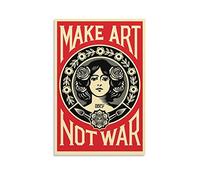 SSJS Impression sur toile « Make Art Not War » - Décoration murale pour maison, bureau, salle de classe, bureau - 30 x 45 cm