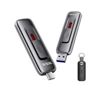 SSK Clé USB 128 Go, 2 en 1 de type C + USB A 3.2 Gen2 - Disque dur SSD externe - 550 Mo/s - Pour iPhone 15/16/téléphone Android/tablette/Windows/Mac