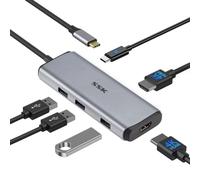 SSK Hub USB C 6 en 1 double moniteur, station d'accueil USB C universelle